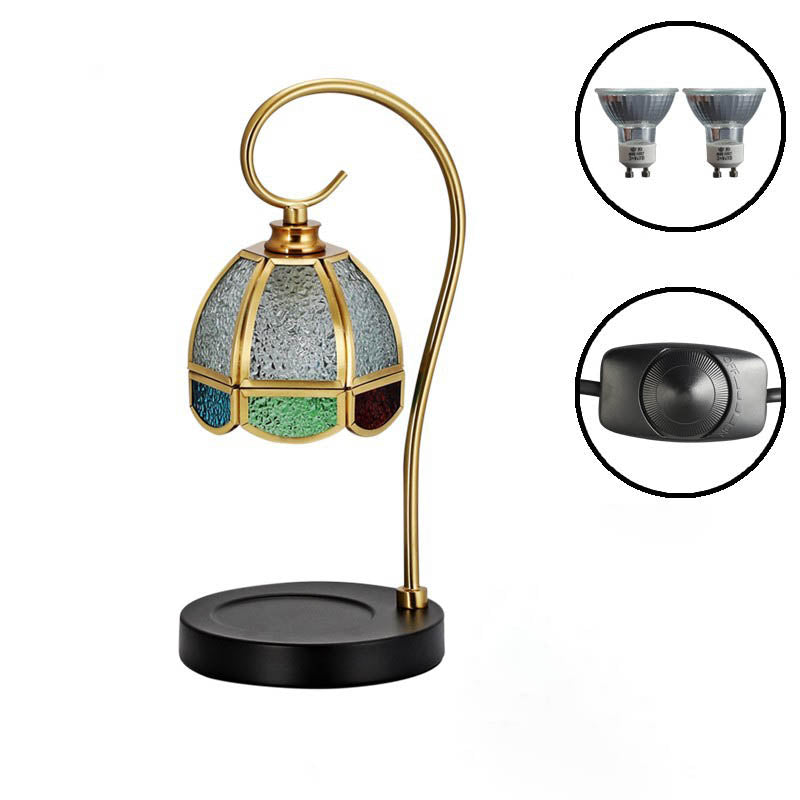 Flower Iron Glass Aroma Table Lamp
