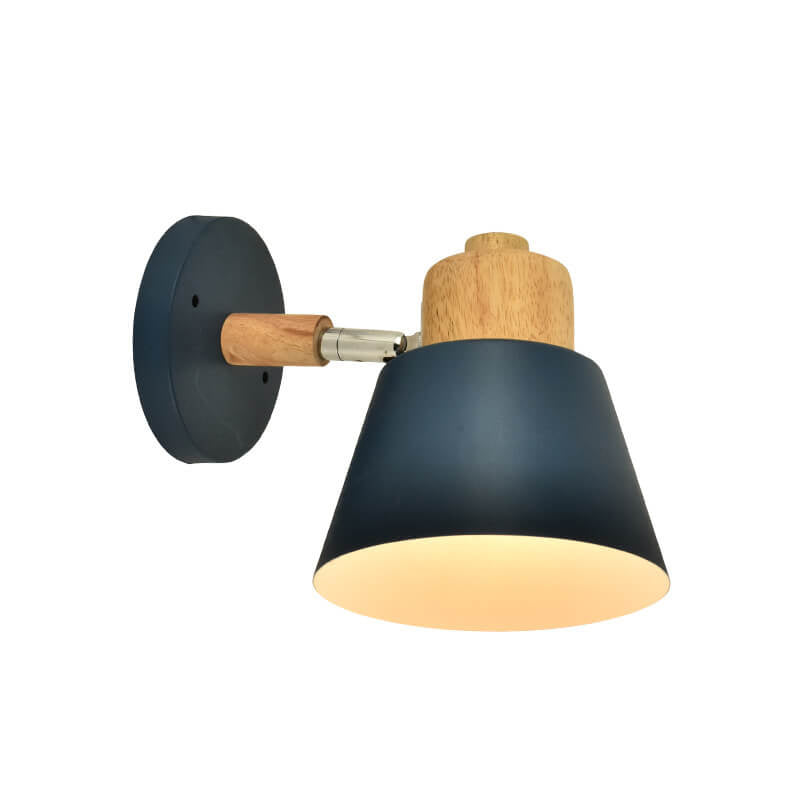 Macaron Dome Cone Wood Wall Lamp