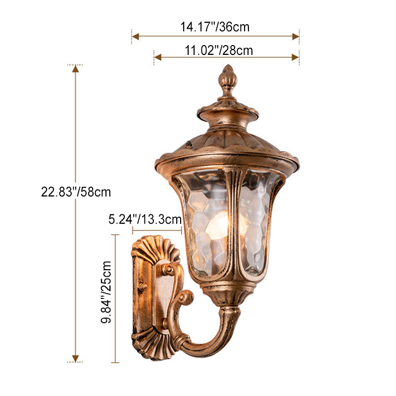 Castle Shaped Aluminum Glass Outdoor Light