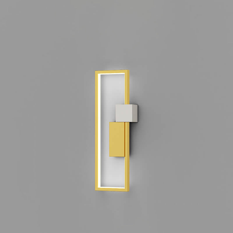 Square Frame Iron Silicone Wall Lamp