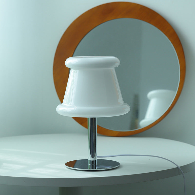 Hat Glass Iron Bedroom Table Lamp