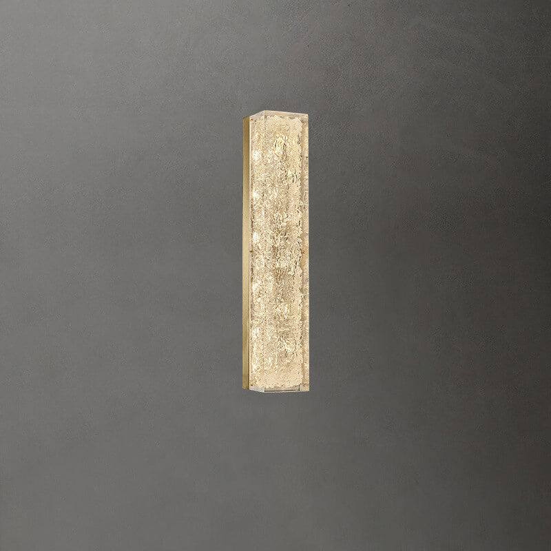 Brass Clear Resin Rectangular Wall Lamp