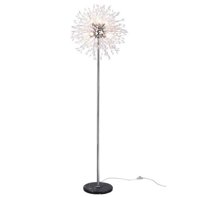Dandelion Crystal Aluminum Marble 9-Light Floor Lamp