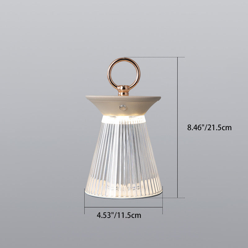 Iron Acrylic Semi-Conical Portable Table Lamp