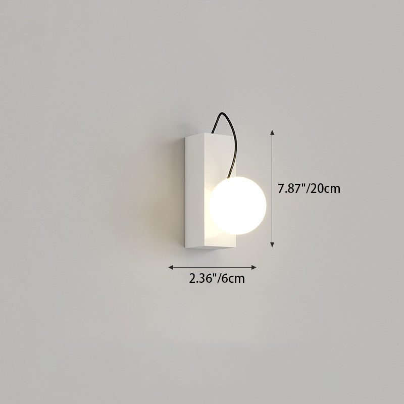 Cream Iron Cuboid Displaceable Wall Lamp