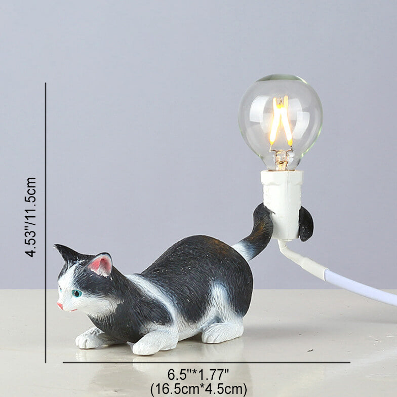 Resin Kitten Decor Mini Table Lamp