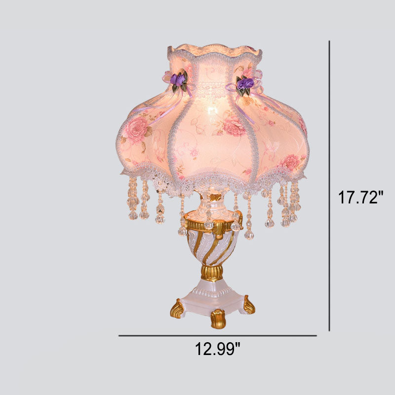 Fabric Lace Resin Table Lamp