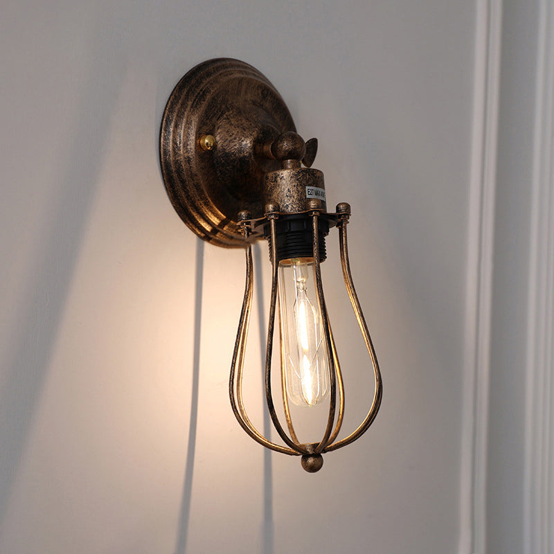 Cage Iron Living Room Wall Lamp