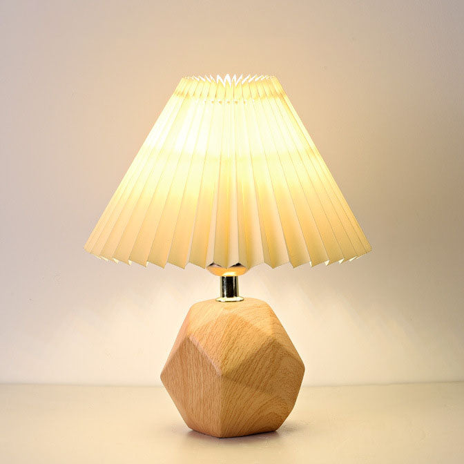 Pleated Fabric Imitation Stone Table Lamp
