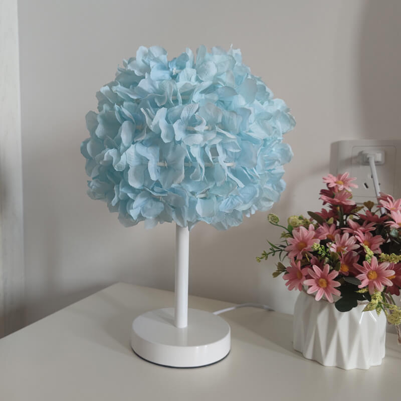 Fabric Flower Ball Table Lamp