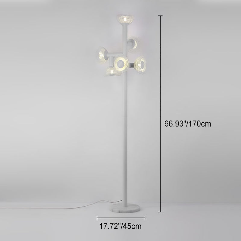 Eclectic Iron Mesh Geometric 6-Light Floor Lamp