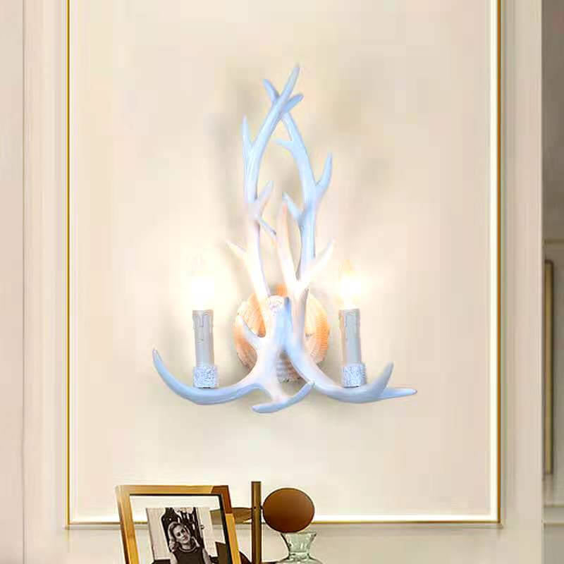 Resin Antler 2-Light Wall Lamp