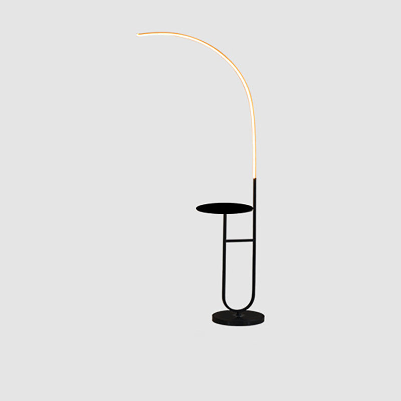 Arc Aluminum Strip Marble Floor Lamp