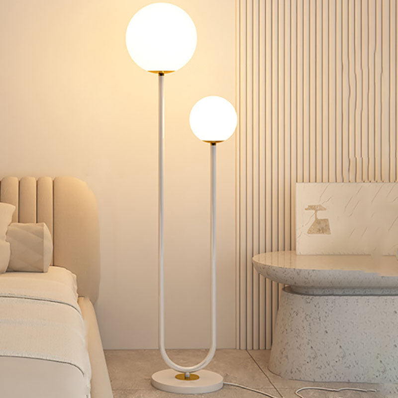 Long Round Ball Iron 2-Light Floor Lamp