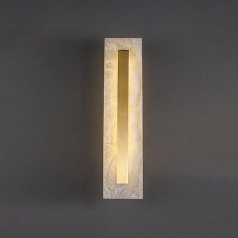 Brass Marble Oval Square Wall Lamp