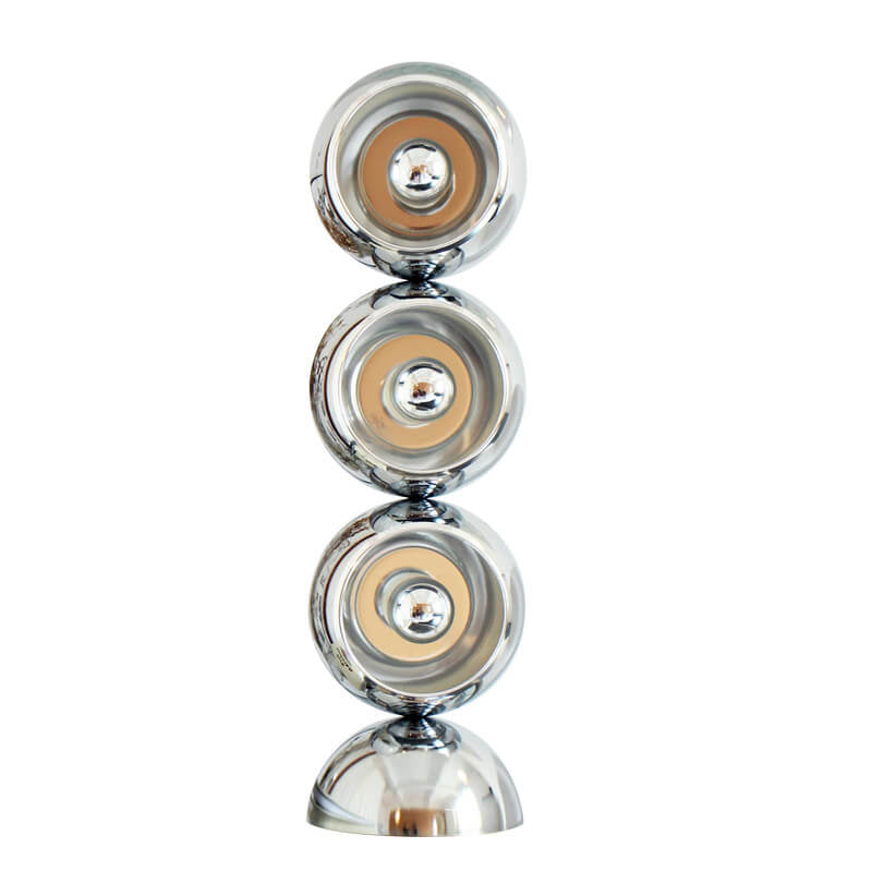 Chrome Metal Orb 1/2/3 2-Light Table Lamp