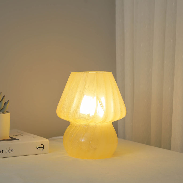 Glass Mushroom Bedroom Table Lamp