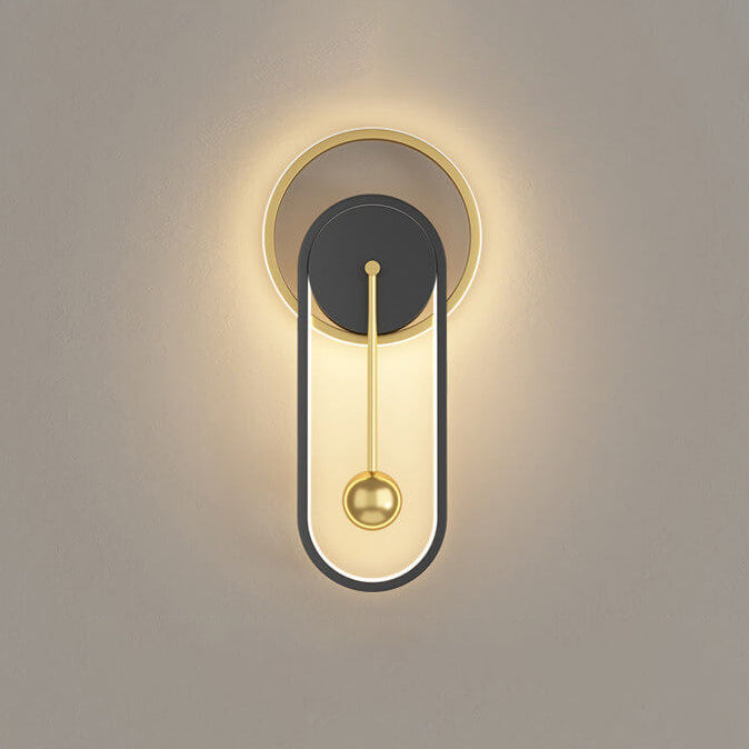 Iron Clock Design Wall Lamp