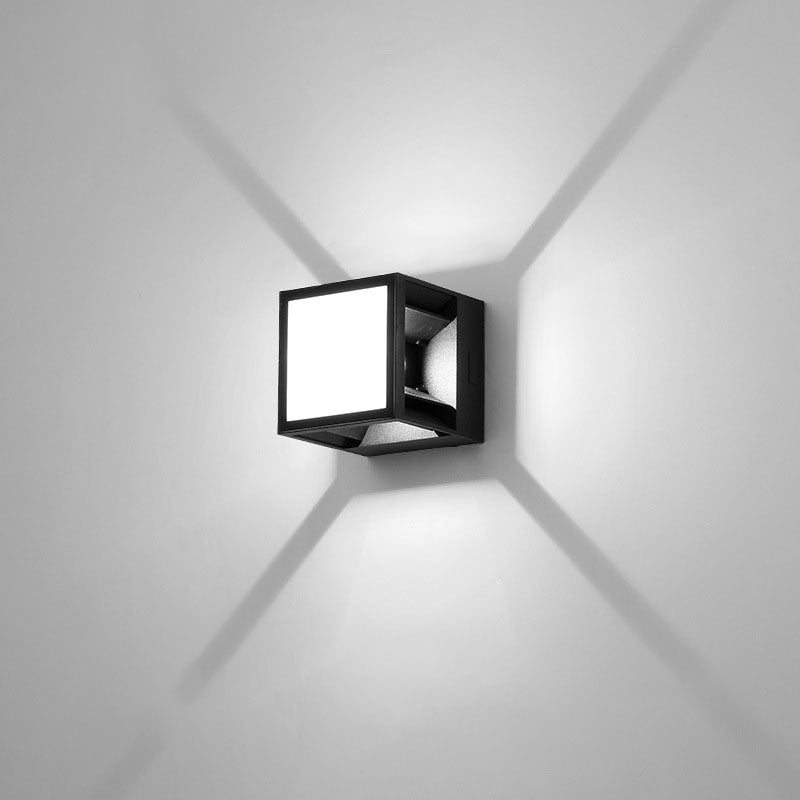 Square Striped Aluminum Garden Outdoor Light