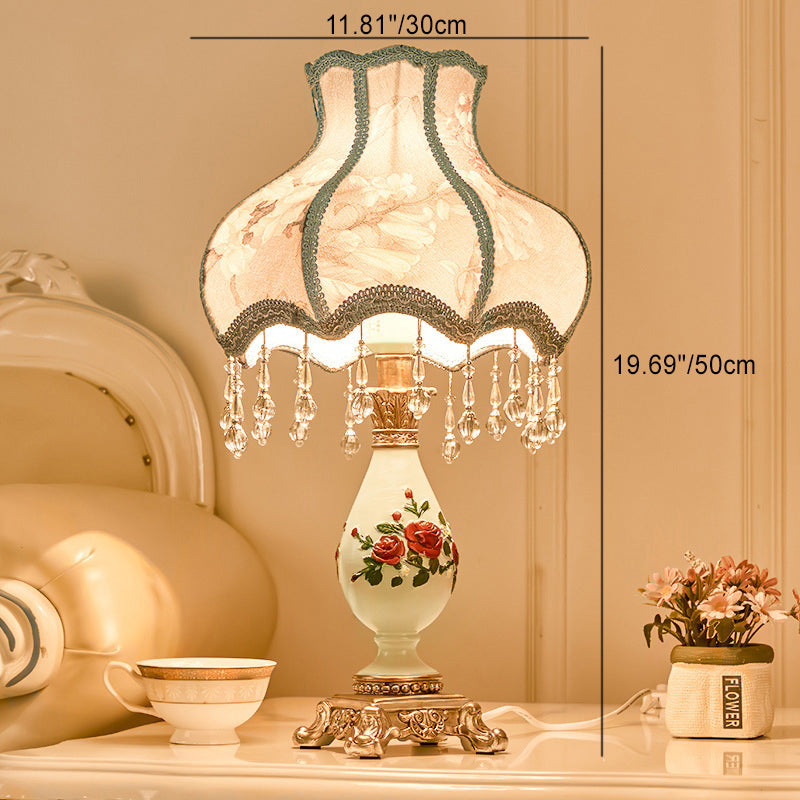 Vase Resin Fabric Bedroom Table Lamp