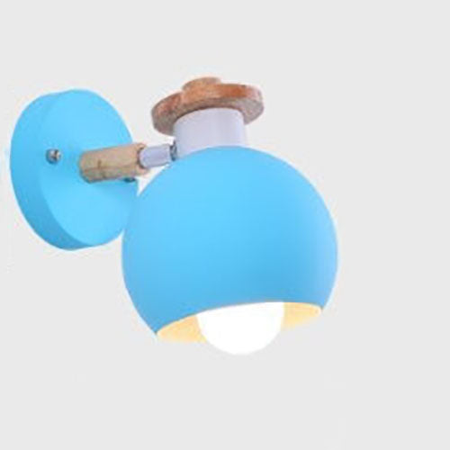 Dome Wood Macaroon Wall Lamp
