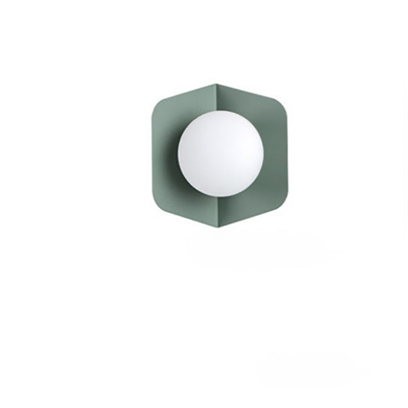 Hexagonal Orb Iron Glass Wall Lamp