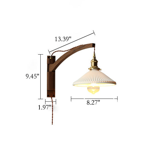 Homestay Telescopic Ceramic Folding Wall Lamp