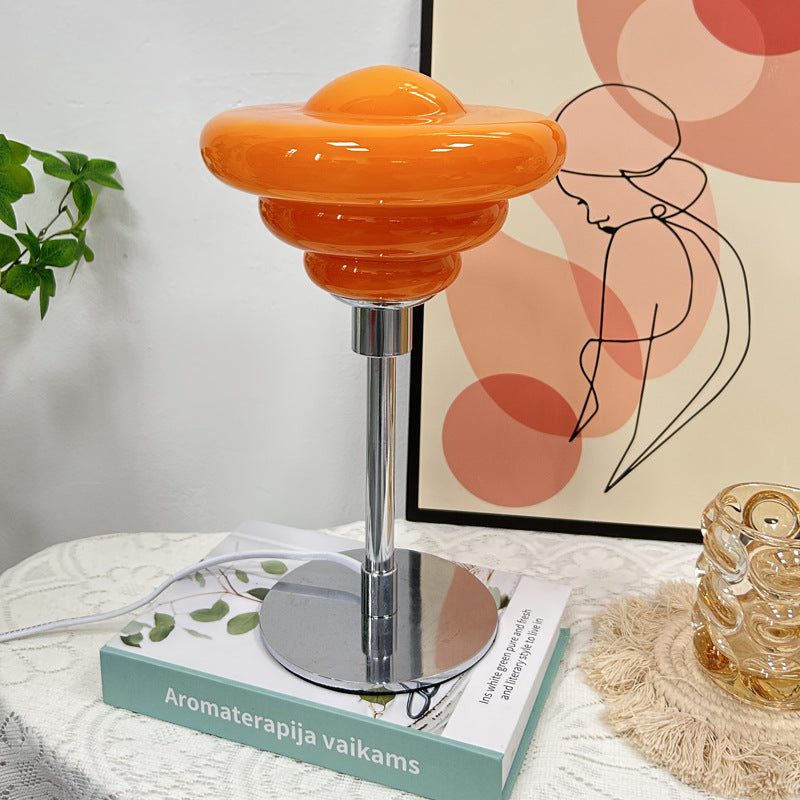Metal Glass Ripple Gyro Table Lamp