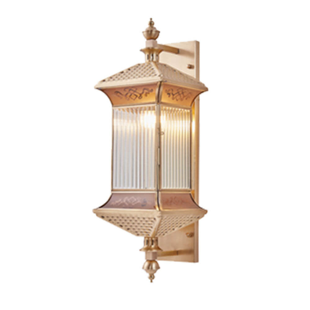 Brass Finish Frame Glass Outdoor Light