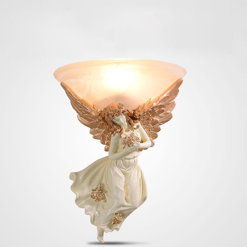 Resin Angel Wing Glass Wall Lamp