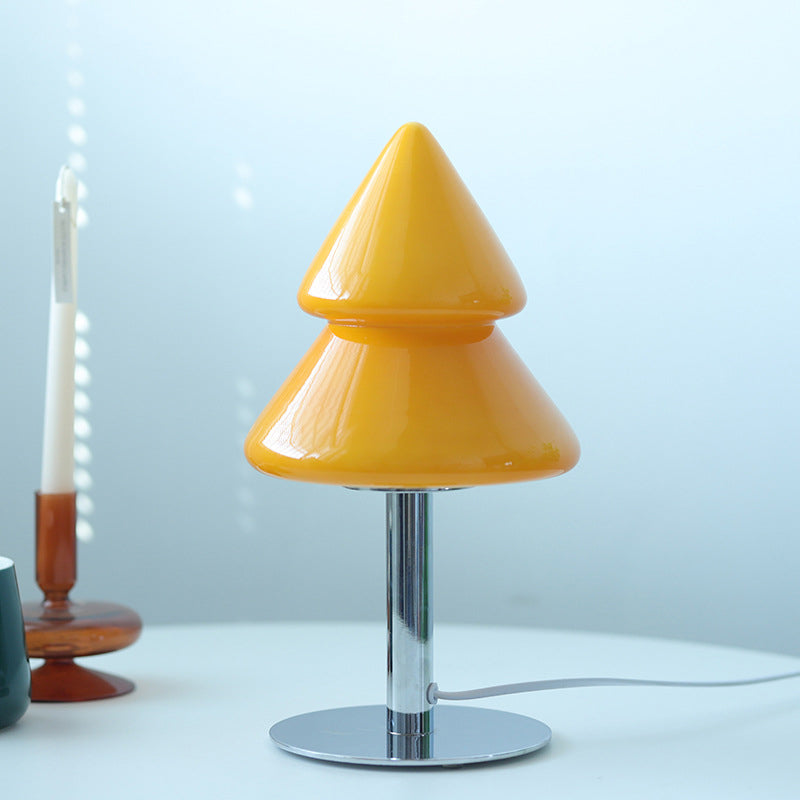 Iron Glass Christmas Tree Table Lamp