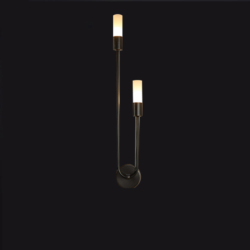 Cylindrical Iron Acrylic Bedroom 2-Light Wall Lamp