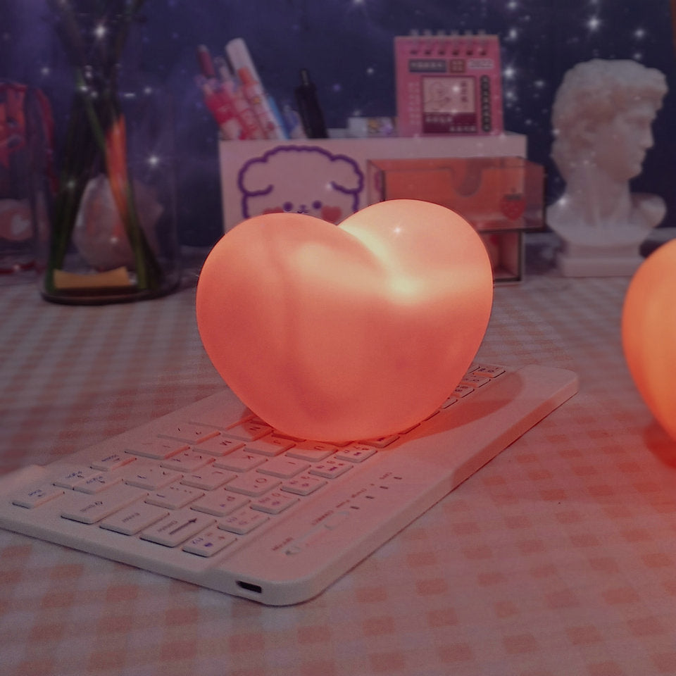 Rubber Coating Heart Night Table Lamp