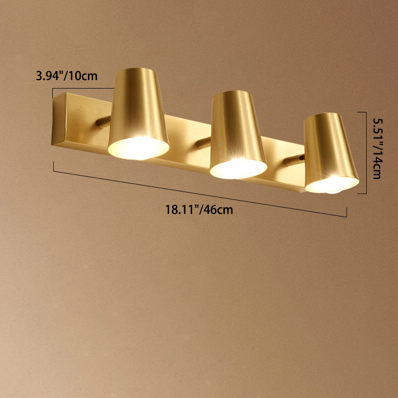 Full Copper Semi-Conical Vanity 2-Light Wall Lamp
