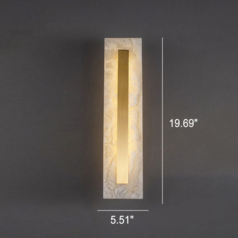 Brass Marble Oval Square Wall Lamp