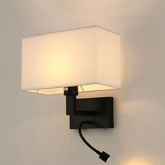 Solid Color Rectangular Iron 2-Light Wall Lamp
