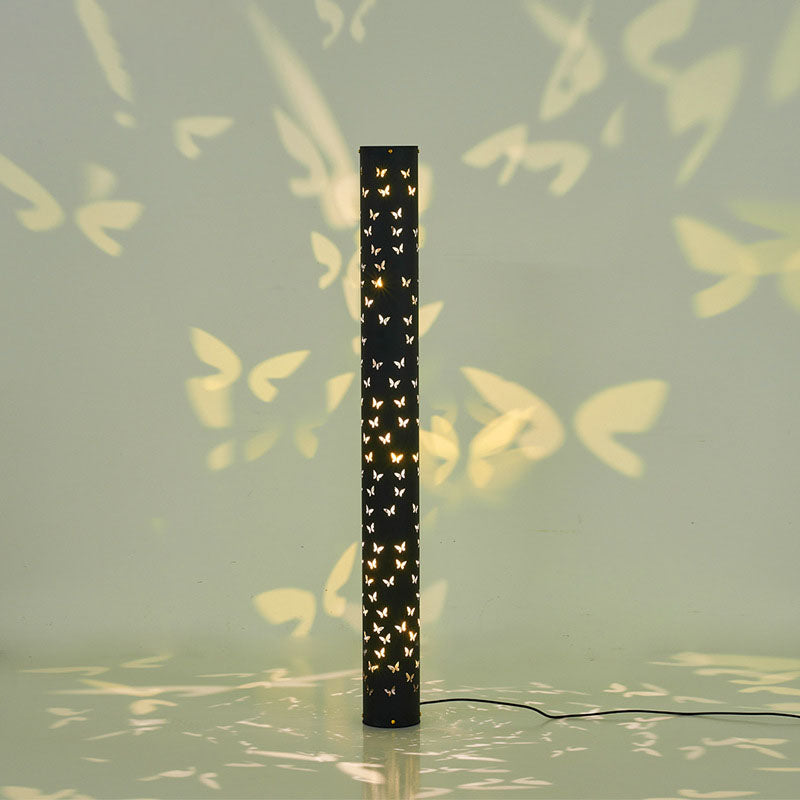 Cylinder Butterfly Iron Aluminum Floor Lamp