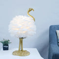Goose Feather Metal Flamingo Table Lamp
