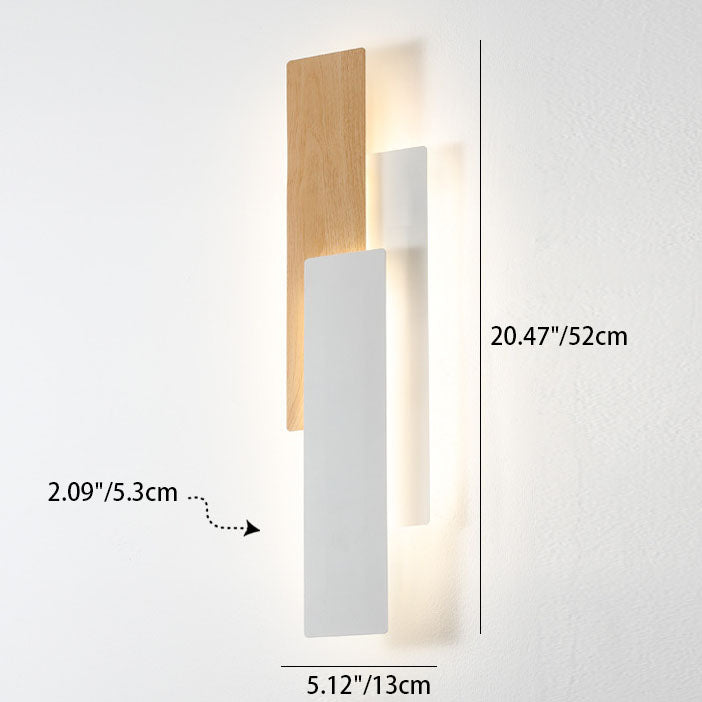 Wood Grain Geometric Rectangle Wall Lamp