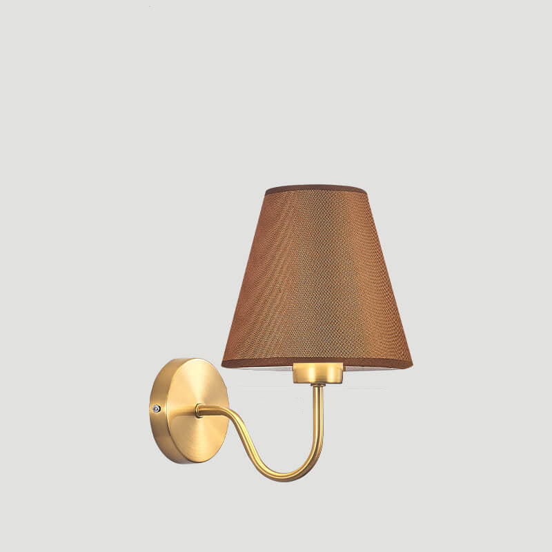 Cone Fabric Curved Arm Wall Lamp