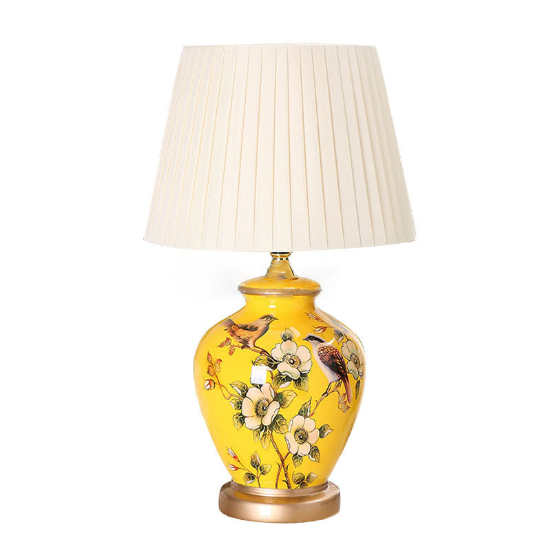 Bird Vase Ceramic Fabric Table Lamp