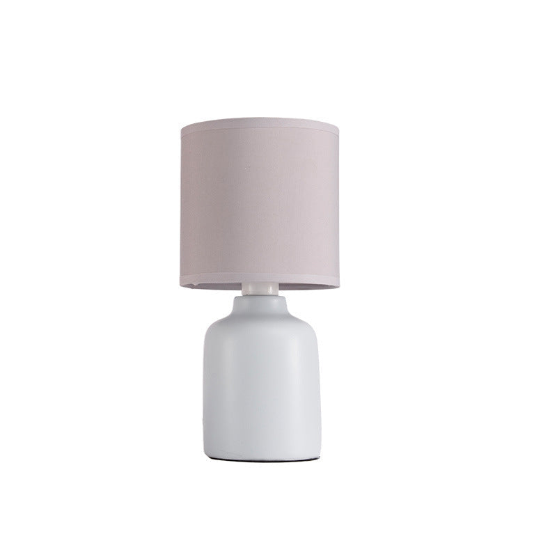 Cylindrical Cone Ceramic Fabric Table Lamp