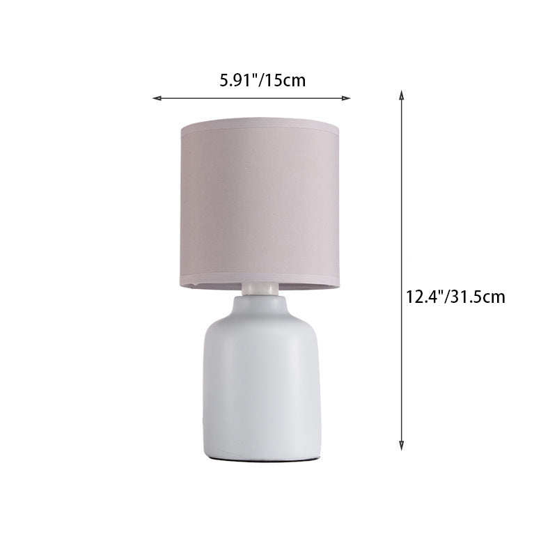 Cylindrical Cone Ceramic Fabric Table Lamp