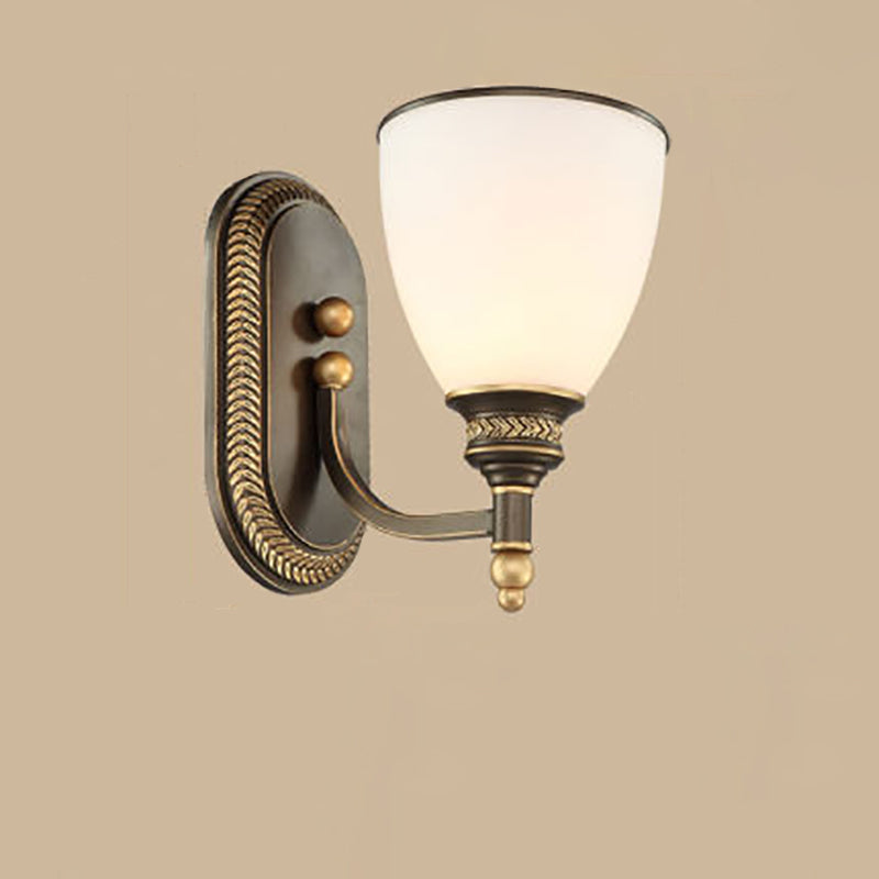 Round Glass Iron 1/2 Wall Lamp