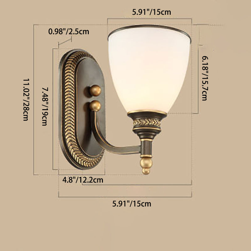 Round Glass Iron 1/2 Wall Lamp