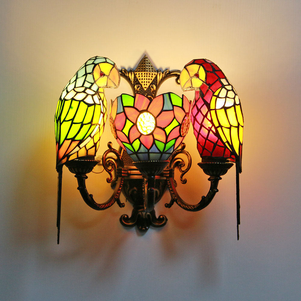 Parrot Round Table Half 3-Light Wall Lamp