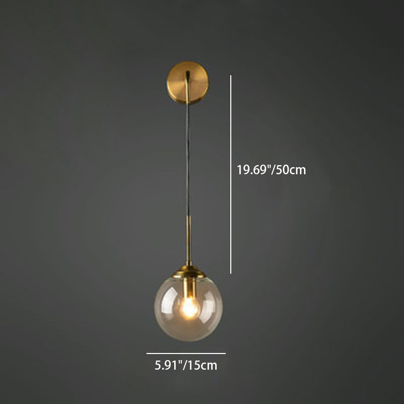 Round Iron Glass Living Wall Lamp