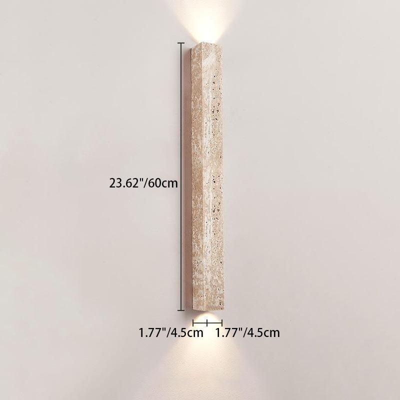Long Strip Yellow Travertine 2-Light Wall Lamp
