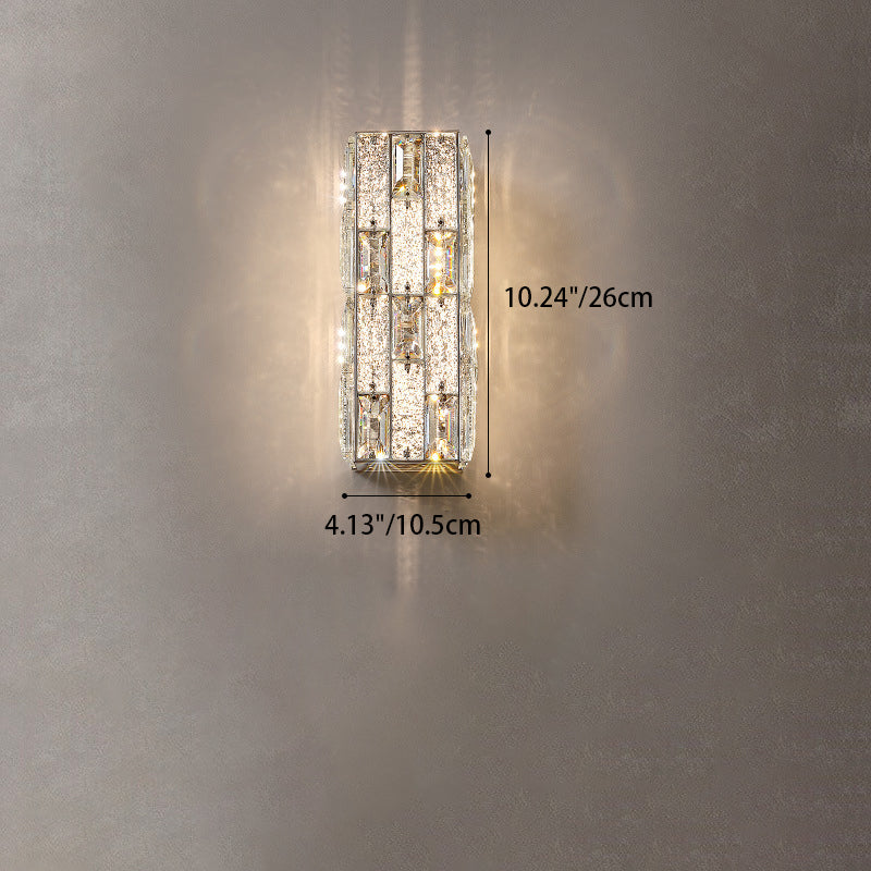 Rectangle Stainless Steel Crystal Wall Lamp