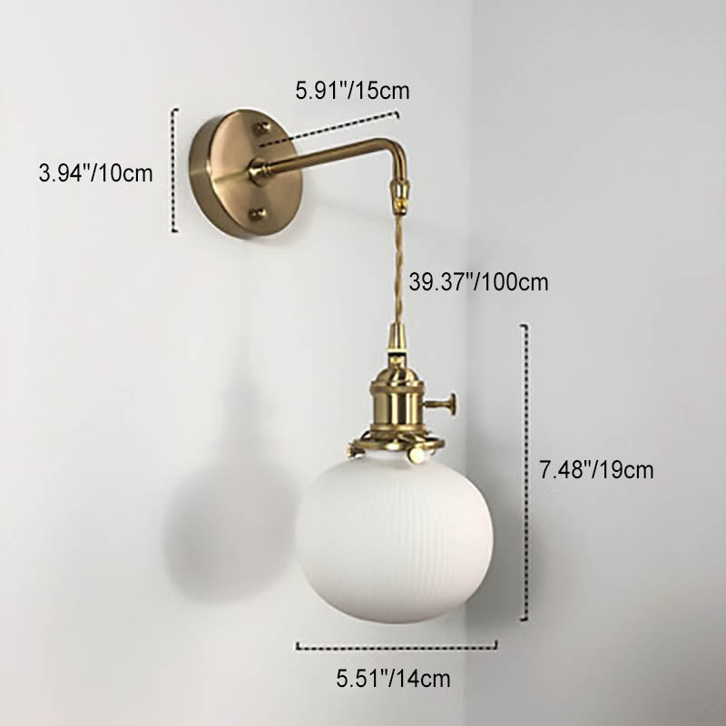 Cylinder Oval Brass Lucite Wall Lamp